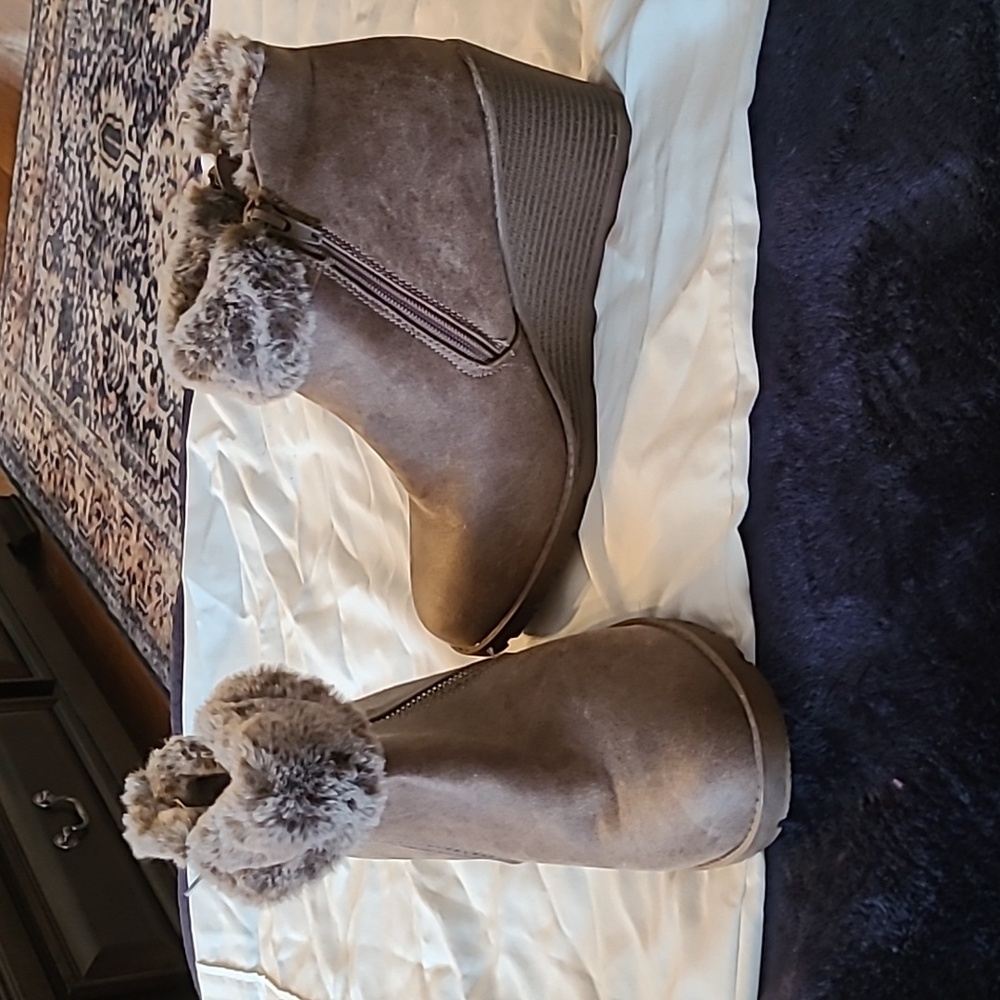 Women's Tan Wedge Ankle Boots Frim Lane Bryant